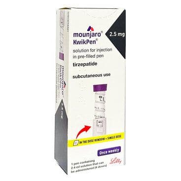 Mounjaro packaging box on a white background