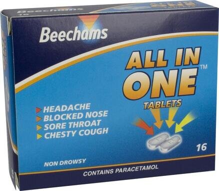 BEECHAMS ALL-IN-ONE tablets non-drowsy 100mg/250mg/5mg  16