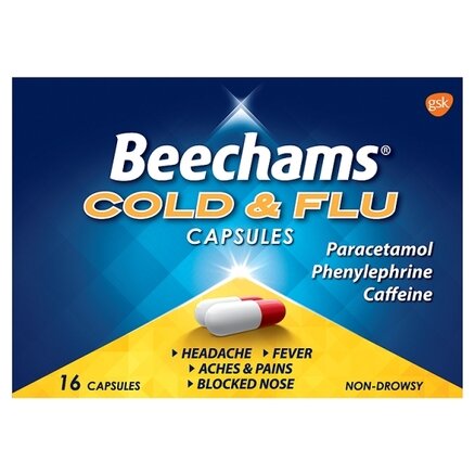 BEECHAMS cold & flu capsules 25mg/300mg/5mg  16