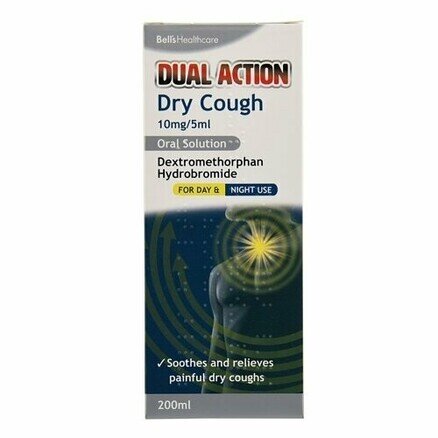 BELL'S OTC medicines cough & cold remedies dual action dry cough liquid 10mg/5ml 200ml