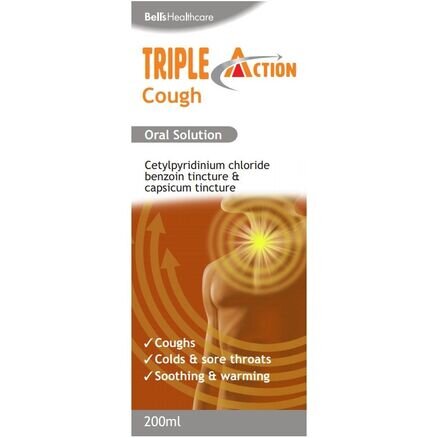 BELL'S OTC medicines cough & cold remedies triple action cough liquid 0.083ml/5ml/0.022ml/5ml/1.5mg/5ml 200ml