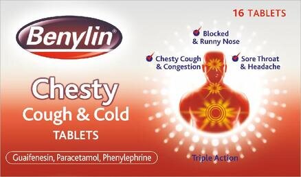 BENYLIN chesty cough & cold tablets 100mg/250mg/5mg  16