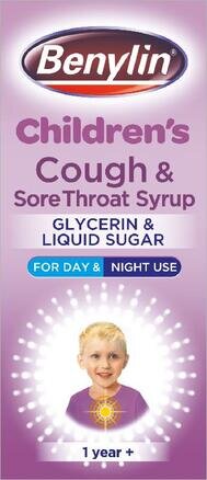 BENYLIN childrens cough & sore throat syrup 125ml