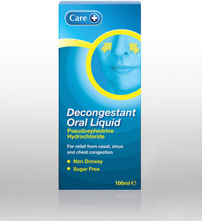CARE OTC medicines cough & cold decongestant oral solution 30mg 100ml