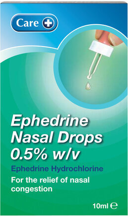 CARE OTC medicines cough & cold ephedrine nasal drops 0.5% 0.5% 10ml