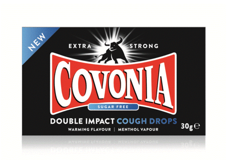 COVONIA double impact cough drops sugar free 30g