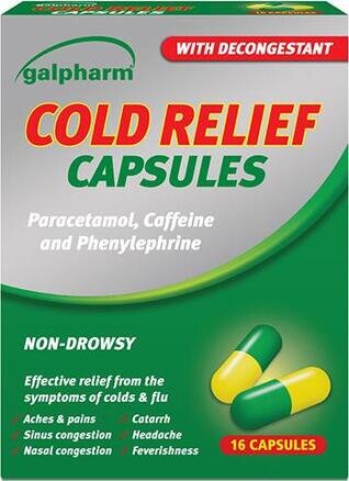 GALPHARM cold relief capsules 300mg/5mg  16