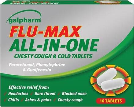 GALPHARM Flu Max all-in-one tablets /250mg  16