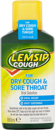 LEMSIP cough dry cough & sore throat oral solution 180ml