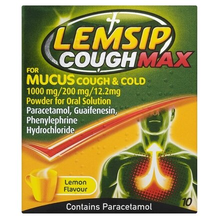 LEMSIP cough max mucus cough & cold oral powder sachets 200mg/1000mg/12.2mg  10
