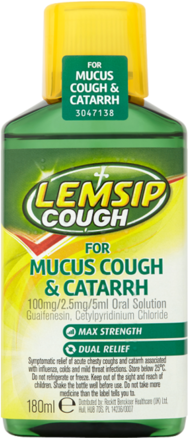 LEMSIP cough mucus cough & catarrh oral solution 2.5mg/100mg 180ml