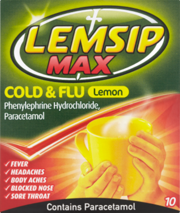 LEMSIP MAX cold & flu sachets lemon 1000mg/12.2mg  10