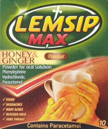 LEMSIP MAX honey & ginger powder for oral solution sachets 1000mg/12.2  10