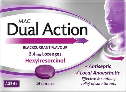 MAC sore throat lozenges blackcurrant flavour  16