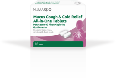 NUMARK OTC medicines mucus cough & cold relief all-in-one tablets 100mg/250mg/5mg  16