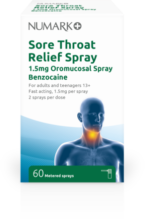 NUMARK OTC medicines sore throat relief spray 1.5mg 60sprays