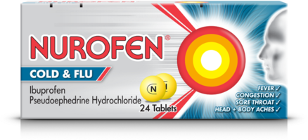 NUROFEN COLD & FLU tablets 200mg/30mg  24