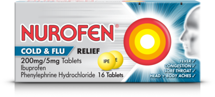 NUROFEN COLD & FLU tablets 200mg/5mg  16