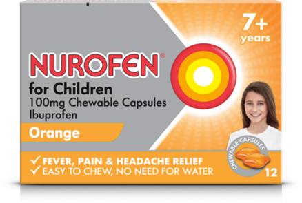 NUROFEN FOR CHILDREN 7+ chewable capsules 100mg  12