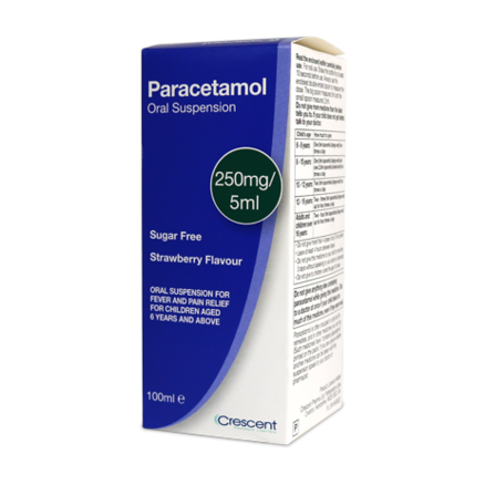 Paracetamol 6 Years Plus 250mg/5ml Oral Suspension Strawberry 100ml