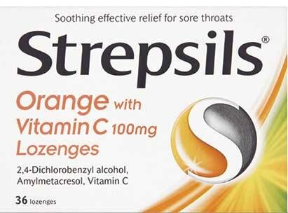 STREPSILS lozenge orange & vitamin C 0.6mg/1.2mg/100mg  36