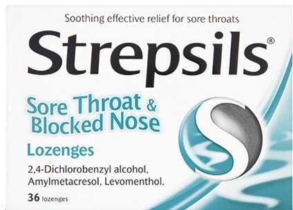 STREPSILS lozenge sore throat & blocked nose 0.6mg/1.2mg/8.0mg  36