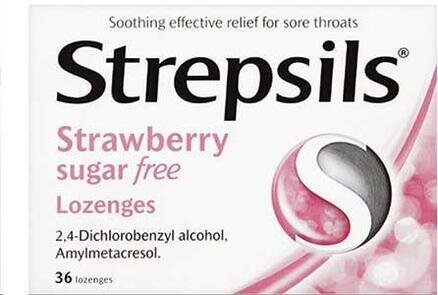 STREPSILS lozenge strawberry s/f  36