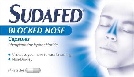 SUDAFED blocked nose capsules 12mg  24